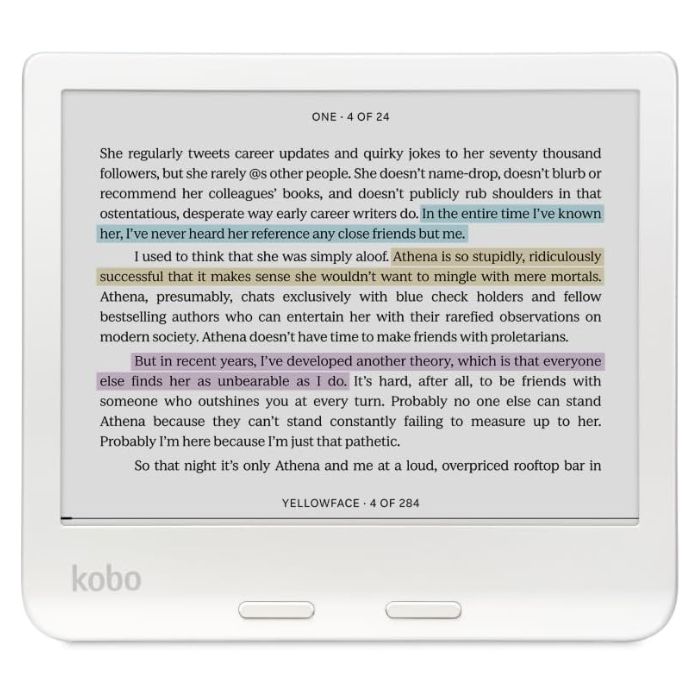 Kobo Libra Colour | eReader | 7” Glare-Free Colour E Ink Kaleido™ 3 Display | Dark Mode Option | Audiobooks | Waterproof | White - Ảnh 2